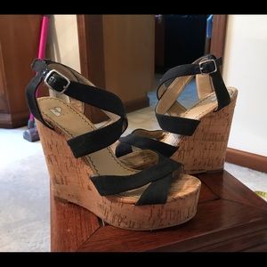 BP cork wedge platform sandal
